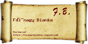 Fónagy Bianka névjegykártya