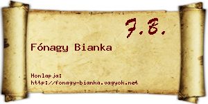 Fónagy Bianka névjegykártya